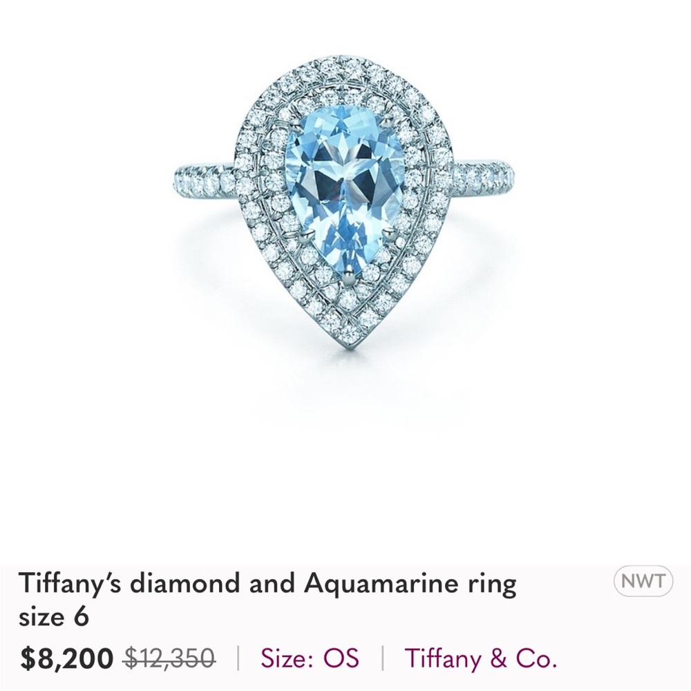 Tiffany’s diamond ring aquamarine